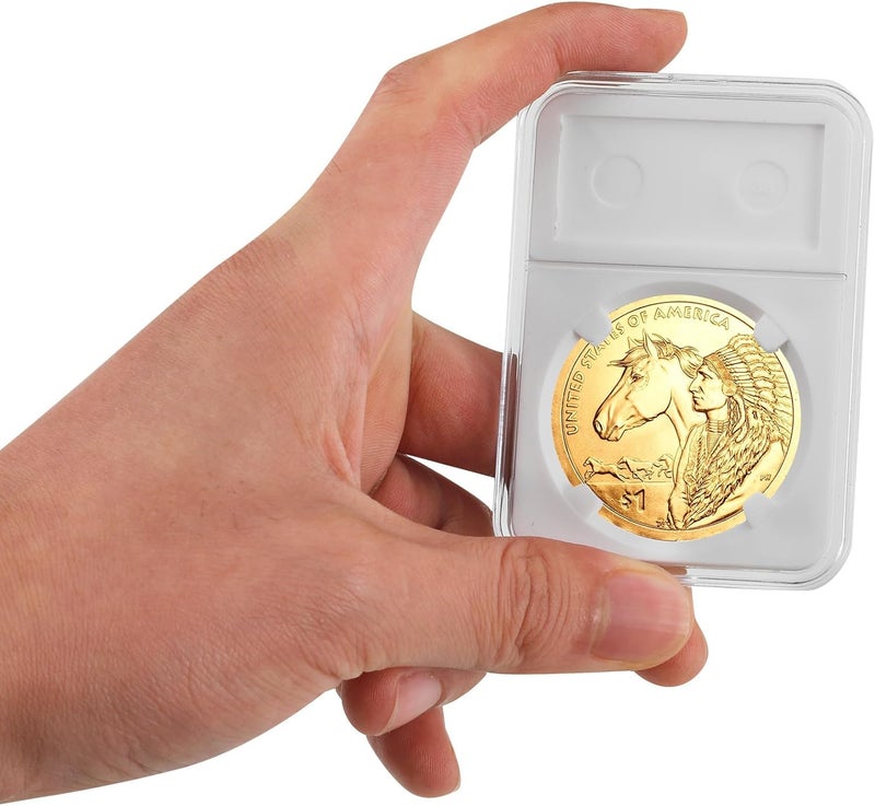 TJWODO 20-Pack Coin Slab Display Holder, Storage Case for Morgan, Peace, IKE Silver 38mm Dollar Coin, Organize Your Coin Collection with Clear Acrylic Cases - Image 3